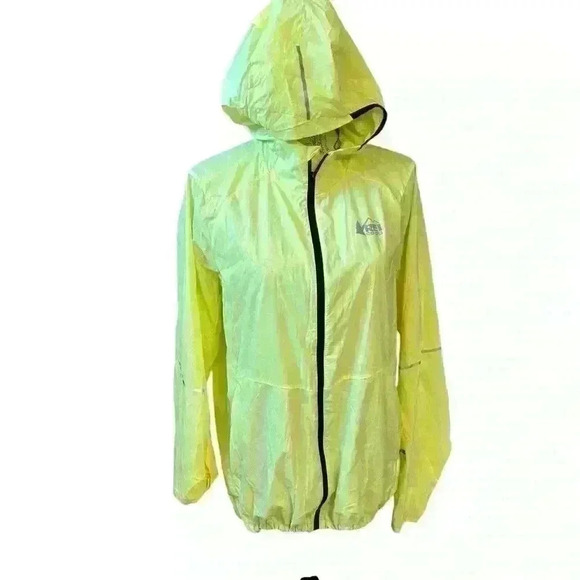 REI Lightweight Running Jacket 💛 Neon Florescent Yellow - Picture 1 of 6